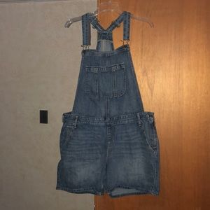 NWOT Denim Overall Shorts